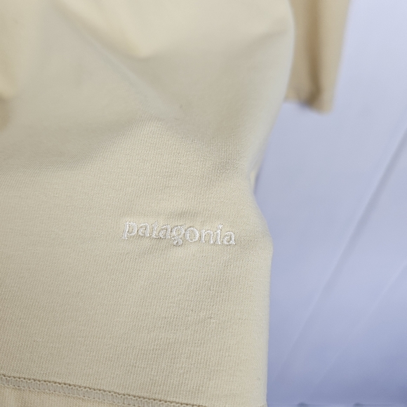 Patagonia Yellow Organic Cotton V Neck 3/4 Sleeve Basic Top Women's Medium - Picture 9 of 10